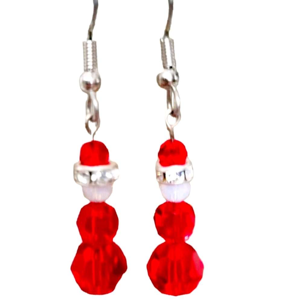 Handmade Ms. Claus Swarovski crystal Earrings